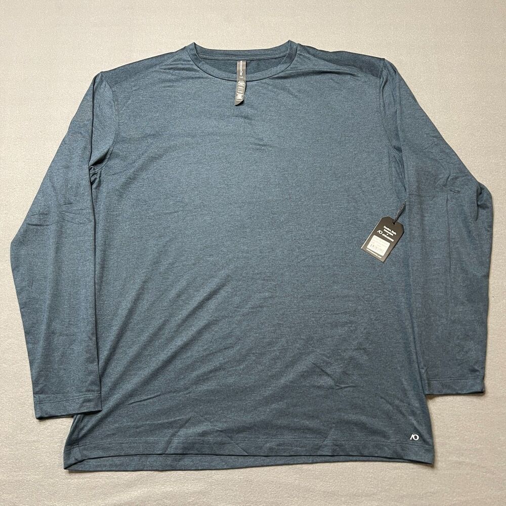 Anderson Ord Shirt Men L Navy Heather Long Sleeve Casual Crew Neck Performance